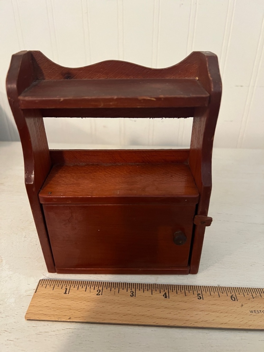 Antique Wonderful Early Wooden Cupboard Dollhouse Miniature